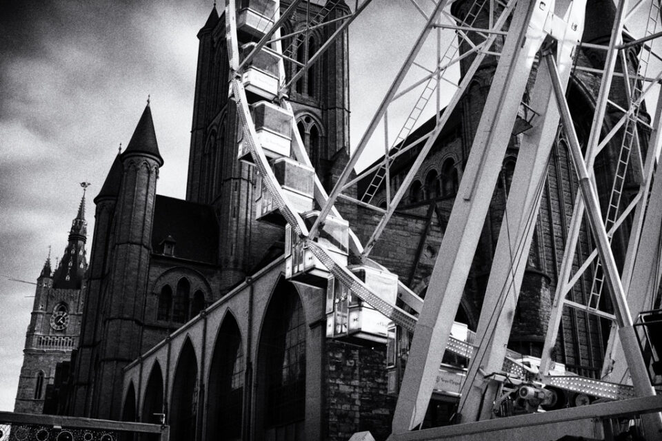 Ferris wheel and cathedral - Ghent, Belgium (2015)