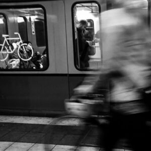 Blurred bicycle at station - Berlin, Germany (2015)